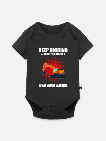 Bagger für Baggerführer und Baggerführerin - Baby Premium Kurzarmbody - Schwarz