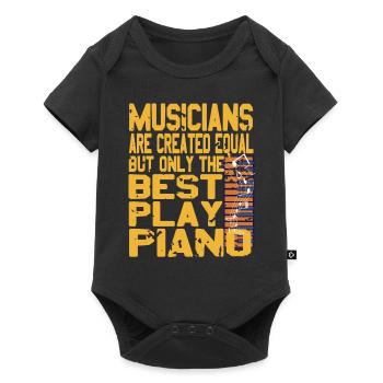 Les musiciens sont créés à égalité drôle pianiste piano - Body à manches courtes Premium Bébé - noir - Devant