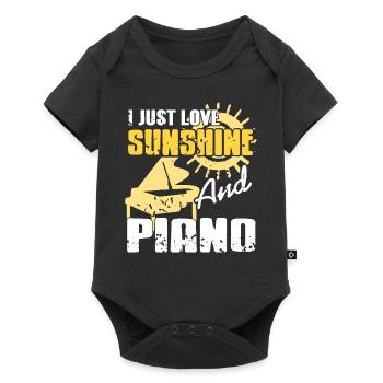 J’adore les designs de pianistes rétro Sunshine & Piano - Body à manches courtes Premium Bébé - noir - Devant