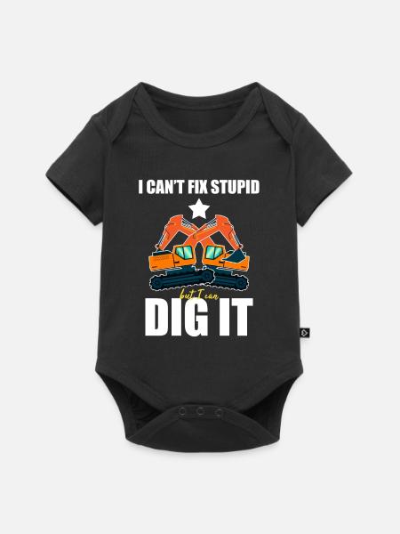 Baggerführer für Bagger Sandbagger - Baby Premium Kurzarmbody - Schwarz