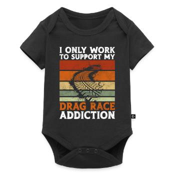 Drag Racing Race Car Retro Vintage - Baby Premium short-sleeve bodysuit - black - Front