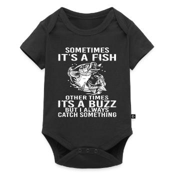 Funny Fishing Design Fisherman - Baby Premium short-sleeve bodysuit - black - Front