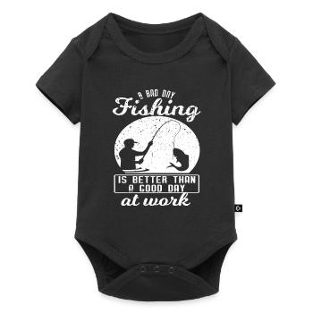 Drôle de conception de pêche Pêcheur - Body à manches courtes Premium Bébé - noir - Devant
