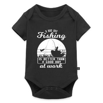 Funny Fishing Design Fisherman - Baby Premium short-sleeve bodysuit - black - Front