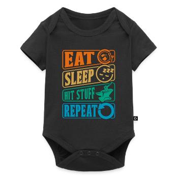 Forging Eat Sleep Hit Retro Goldsmith Blacksmiths - Baby Premium short-sleeve bodysuit - black - Front