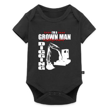 Baggerführer für Bagger Sandbagger - Baby Premium Kurzarmbody - Schwarz - Vorne