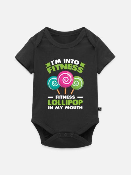 Lutscher Süßigkeiten Geschenk - Baby Premium Kurzarmbody - Schwarz
