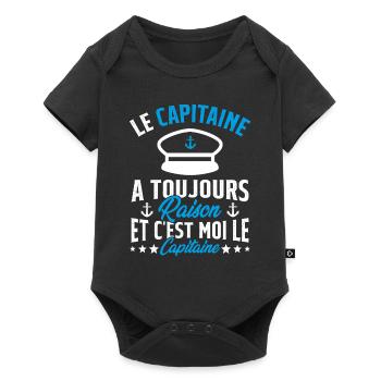 Le Capitaine A Toujours Raison C'est Moi Capitaine - Body à manches courtes Premium Bébé - noir - Devant