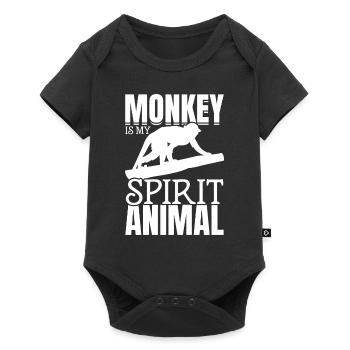 Monkey Is My Spirit Animal - Orange Monkey Love - Baby Premium short-sleeve bodysuit - black - Front