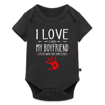 True Crime Series Girlfriend, J’aime mon petit ami, - Body à manches courtes Premium Bébé - noir - Devant