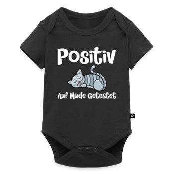 Positiv Auf Müde Getestet - Baby Premium Kurzarmbody - Schwarz - Vorne
