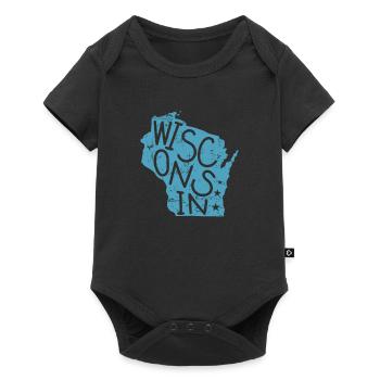 Wisconsin États-Unis Amérique État - Body à manches courtes Premium Bébé - noir - Devant