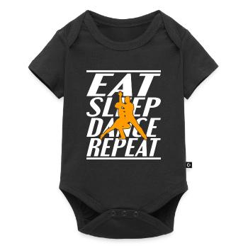 Essen Schlafen Tanzen - Baby Premium Kurzarmbody - Schwarz - Vorne