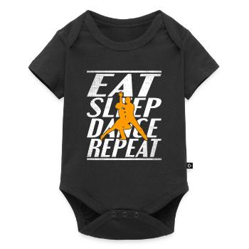 Essen Schlafen Tanzen - Baby Premium Kurzarmbody - Schwarz - Vorne