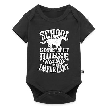 courses de chevaux balade à cheval chevaux cavalier cadeau g - Body à manches courtes Premium Bébé - noir - Devant