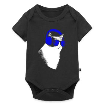 Katze Sonnenbrille Kätzchen Katzenliebe Katzenlieb - Baby Premium Kurzarmbody - Schwarz - Vorne