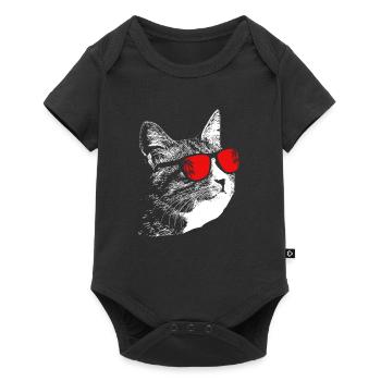 Katze Sonnenbrille Kätzchen Katzenliebe Katzenlieb - Baby Premium Kurzarmbody - Schwarz - Vorne