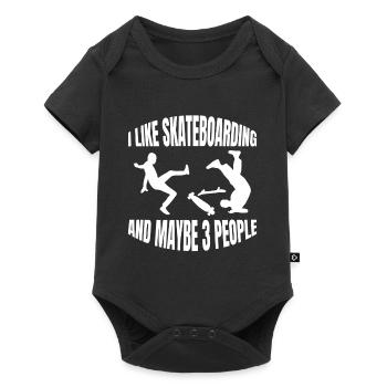 Skateboard Longboard Skater Skating Skateboarding - Body à manches courtes Premium Bébé - noir - Devant