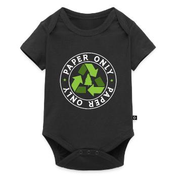 Recycler le papier uniquement Recycleur de réutilisation du changement climatique - Body à manches courtes Premium Bébé - noir - Devant