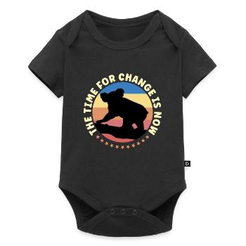 Global Warming The Time For Change Retro Activism - Baby Premium Kurzarmbody - Schwarz - Vorne