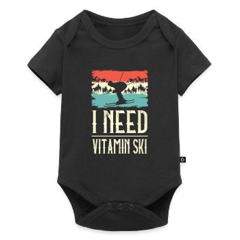 J’ai besoin de vitamine Ski Ski sur glace Sports d’hiver - Body à manches courtes Premium Bébé - noir - Devant