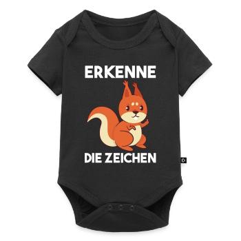 Erkenne Die Zeichen Eichhörnchen - Baby Premium Kurzarmbody - Schwarz - Vorne