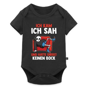 Ich Kam Ich Sah Und Hatte Direkt Keinen Bock - Baby Premium Kurzarmbody - Schwarz - Vorne