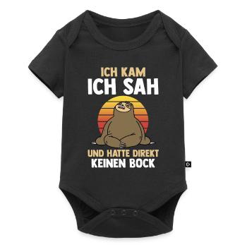 Ich Kam Ich Sah Und Hatte Direkt Keinen Bock Fault - Baby Premium Kurzarmbody - Schwarz - Vorne
