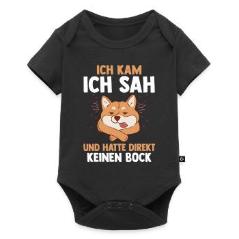 Ich Kam Ich Sah Und Hatte Direkt Keinen Bock Hund - Baby Premium Kurzarmbody - Schwarz - Vorne