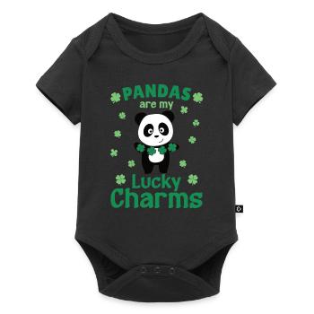Les pandas sont mes porte-bonheur La Saint-Patrick - Body à manches courtes Premium Bébé - noir - Devant