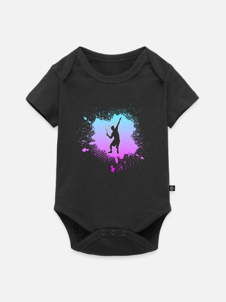 Tennis - Baby Premium Kurzarmbody - Schwarz