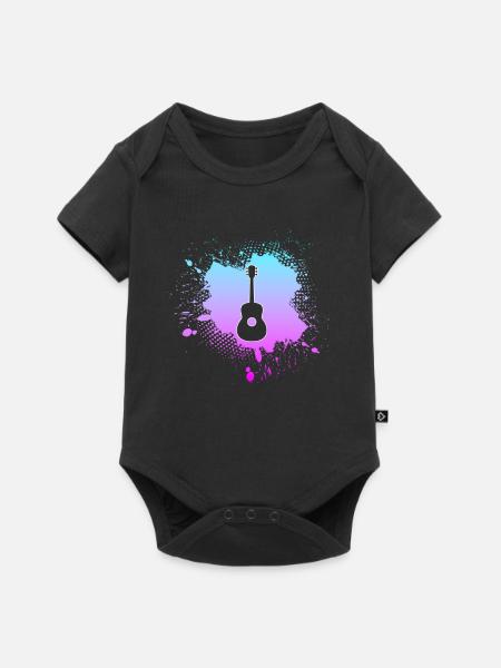 Gitarre - Baby Premium Kurzarmbody - Schwarz