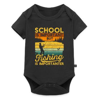 L’école amusante est importante, mais la pêche est toujours - Body à manches courtes Premium Bébé - noir - Devant