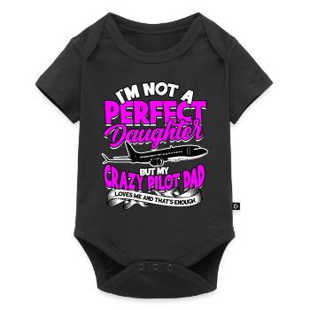 pilot flugzeug fliegen tochter geschenkidee gesche - Baby Premium Kurzarmbody - Schwarz - Vorne