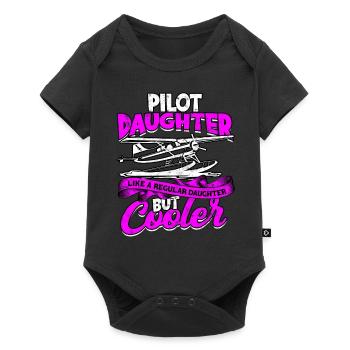 pilot flugzeug fliegen tochter geschenkidee gesche - Baby Premium Kurzarmbody - Schwarz - Vorne