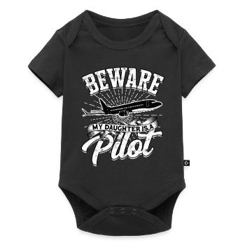 pilot flugzeug fliegen tochter geschenkidee gesche - Baby Premium Kurzarmbody - Schwarz - Vorne