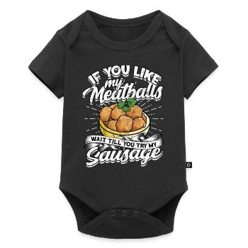 Boulettes de viande mangent des spaghettis cadeau cadeau - Body à manches courtes Premium Bébé - noir - Devant