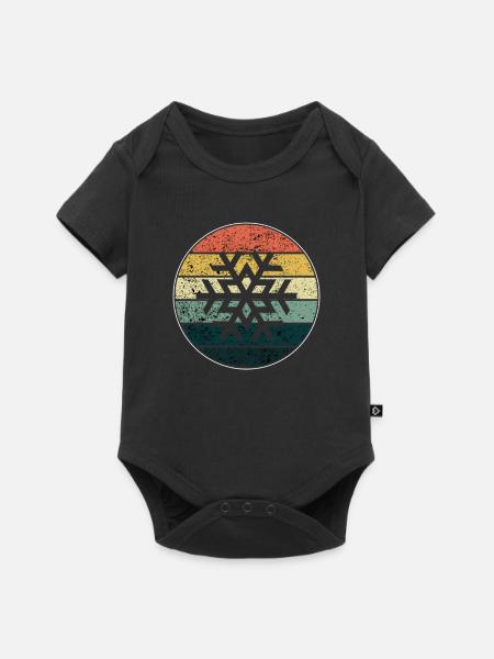 Schneeflocke - Baby Premium Kurzarmbody - Schwarz