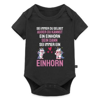 Fantasy Tier Lustiges Geschenk Magisches Einhorn - Baby Premium Kurzarmbody - Schwarz - Vorne