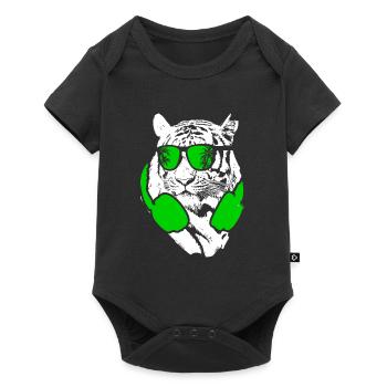 Tiger Sonnenbrille Kopfhörer Party Tigerliebhaber - Baby Premium Kurzarmbody - Schwarz - Vorne