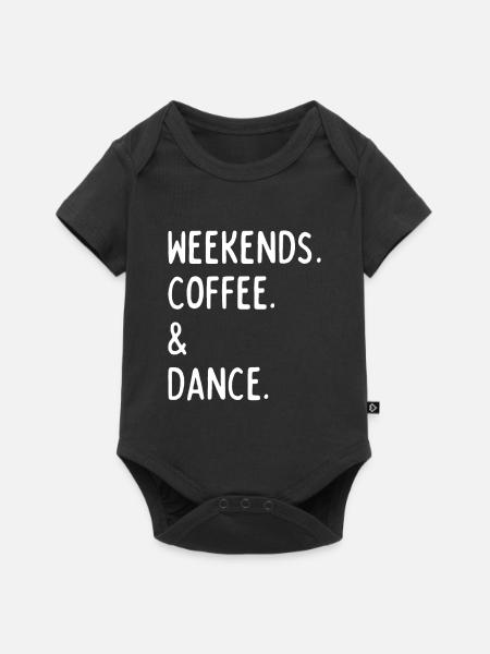 Kaffeetanz am Wochenende - Baby Premium Kurzarmbody - Schwarz