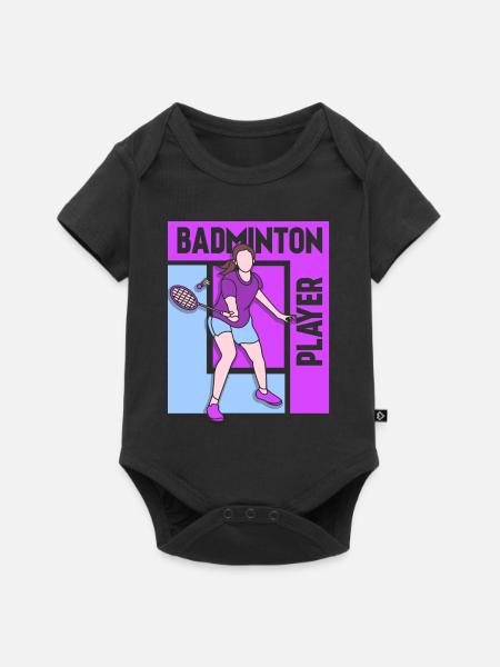 Badmintonspielerin Spielerin Mädchen Mutter - Baby Premium Kurzarmbody - Schwarz