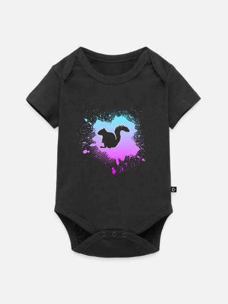 Eichhörnchen - Baby Premium Kurzarmbody - Schwarz