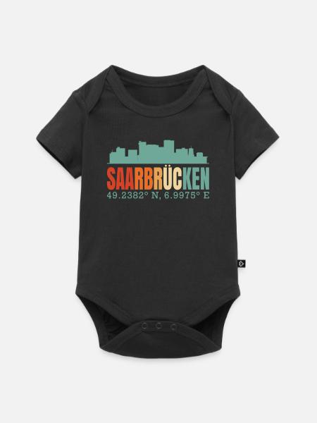 Saarbrücken Skyline - Baby Premium Kurzarmbody - Schwarz