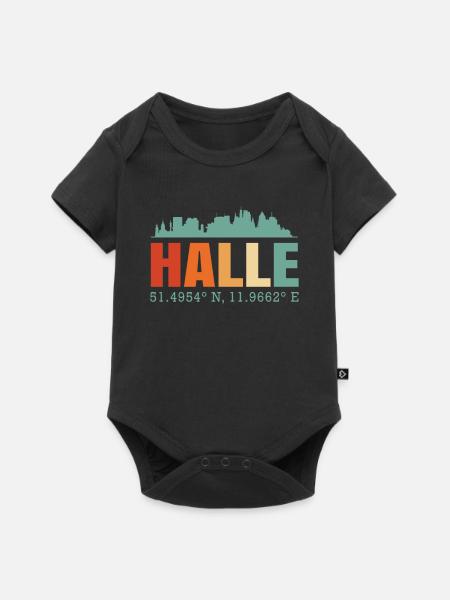 Halle - Baby Premium Kurzarmbody - Schwarz