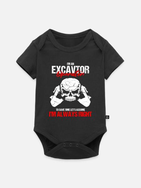 Bagger Design für Baggerfahrer - Baby Premium Kurzarmbody - Schwarz