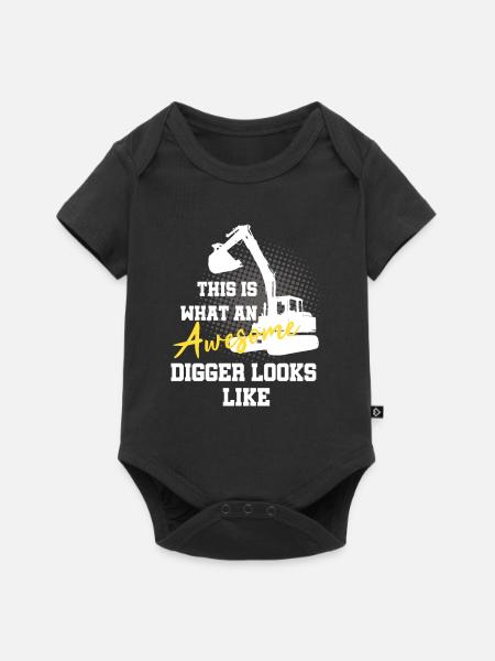Bagger Design für Baggerfahrer - Baby Premium Kurzarmbody - Schwarz