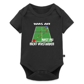 Tischtennis Zubehör Pingpong Motiv - Baby Premium Kurzarmbody - Schwarz - Vorne