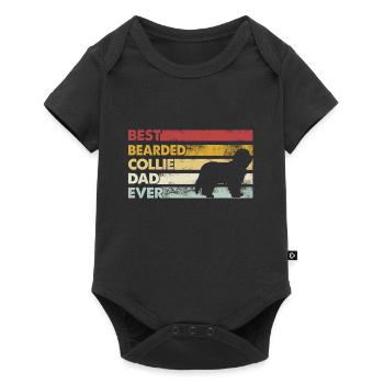 Meilleur père de tous les temps - Bearded Collie - Body à manches courtes Premium Bébé - noir - Devant