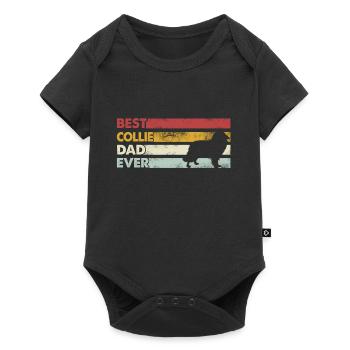 Meilleur père de tous les temps - Collie - Body à manches courtes Premium Bébé - noir - Devant